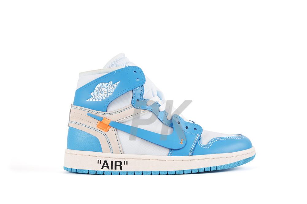 PK GOD X YIFU RETAIL FACTORY OFF WHITE X AIR JORDAN 1 POWDER BLUE UNC RETAIL MATERIALS ready limited